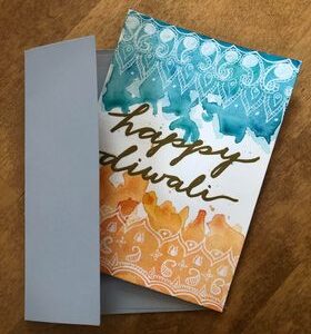 [6 Cards] Color Blotch Diwali Cards