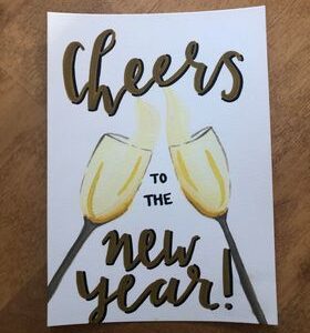 [6 Cards] Champagne New Year Cards