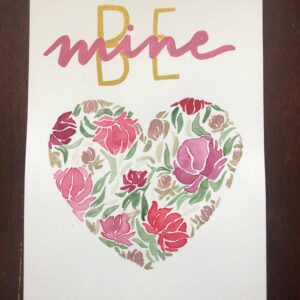 [6 Cards] Floral Heart Valentine's Day Cards
