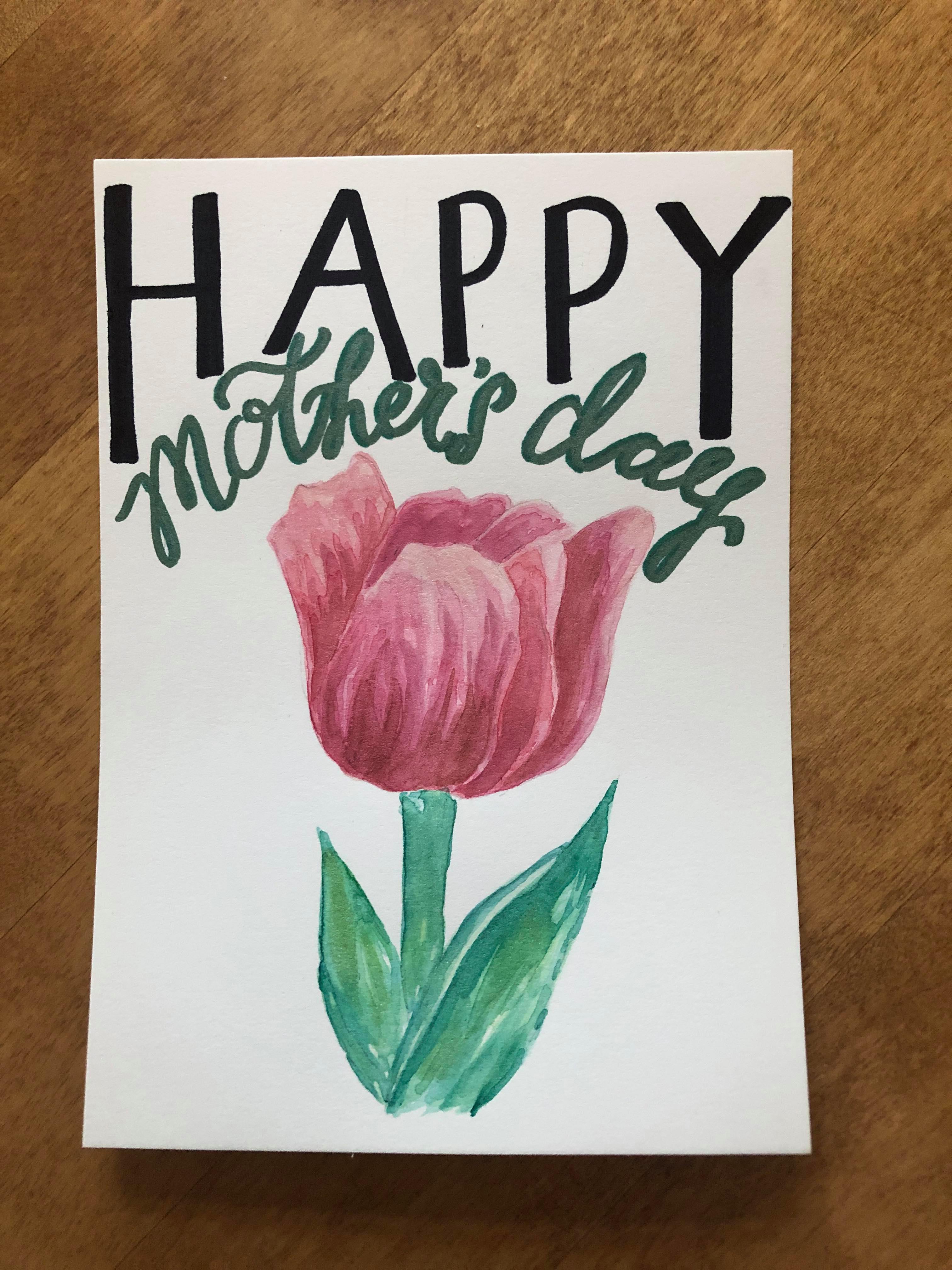 [Single Card] Mother's Day Card Tulip Design