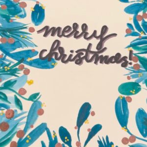 [6 Cards] Christmas Leaves Border Cards