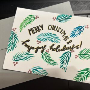 [6 Cards] Christmas and Holiday Leaves Cards
