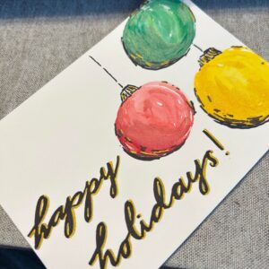 [6 Cards] Glitter Ornaments Cards